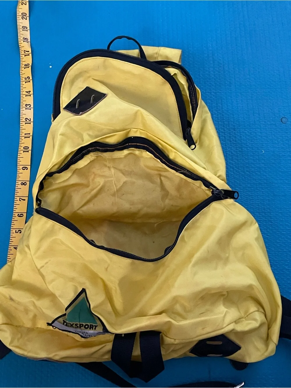 Vintage Neon Yellow TexSport Yukon 2 Pocket Small Backpack